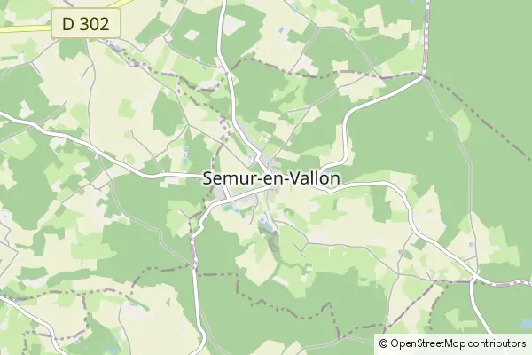 Mapa Semur-en-Vallon