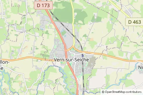 Mapa Vern sur Seiche