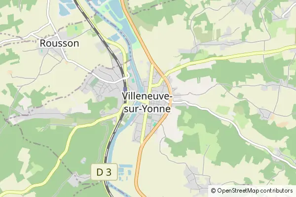 Mapa Villeneuve-sur-Yonne