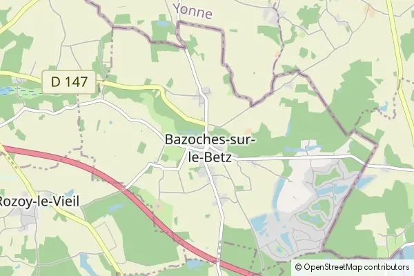 Mapa Bazoches-sur-le-Betz