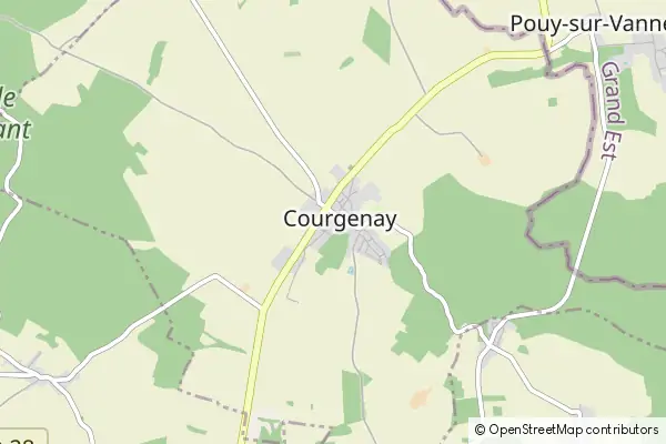 Mapa Courgenay