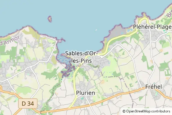 Mapa Sables-d'Or-les-Pins