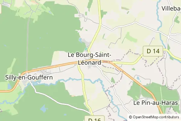 Mapa Le Bourg-Saint-Léonard