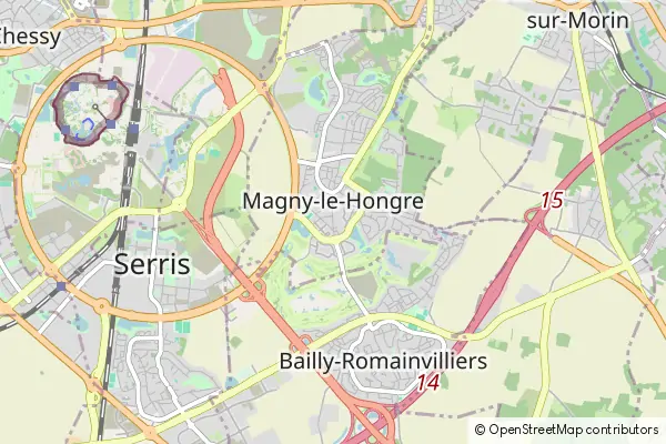 Mapa Magny-le-Hongre