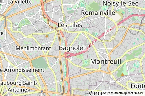 Mapa Bagnolet