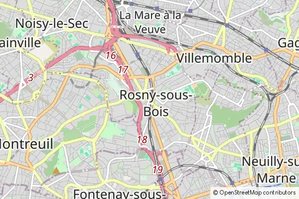 Mapa Rosny-sous-Bois