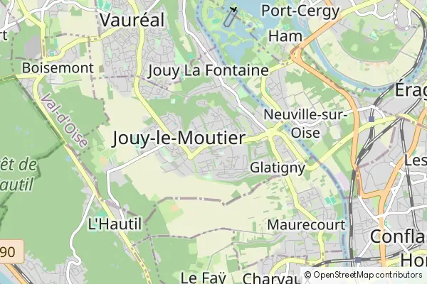 Mapa Jouy-le-Moutier