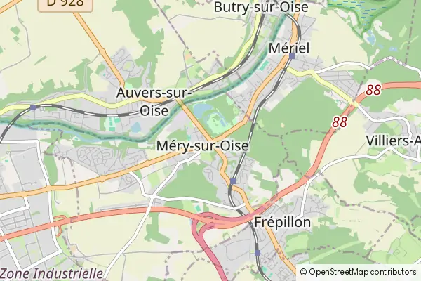 Mapa Mery sur Oise