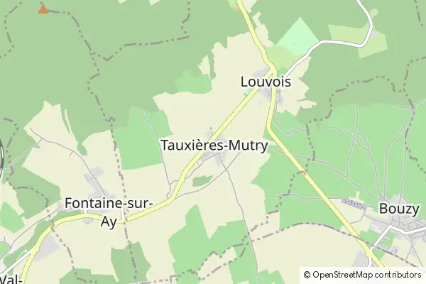 Mapa Tauxières-Mutry