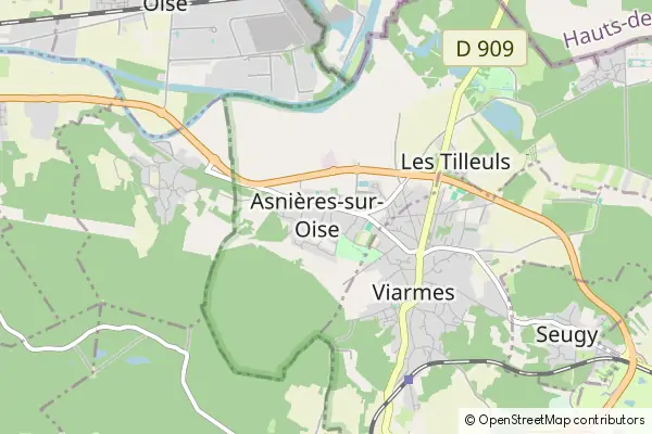 Mapa Asnières-sur-Oise