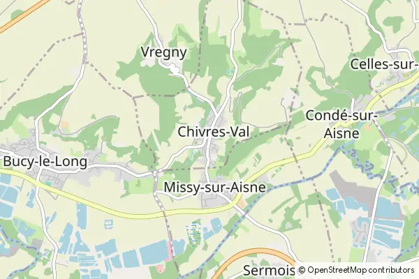 Mapa Chivres-Val