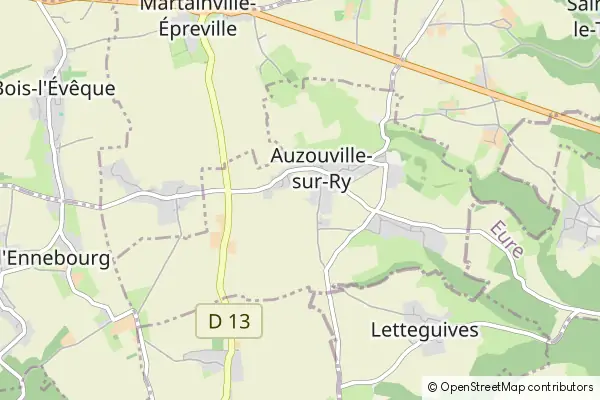 Mapa Auzouville-sur-Ry