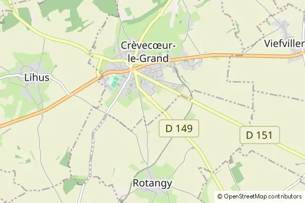 Mapa Crèvecœur-le-Grand