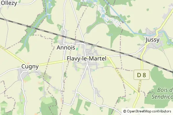 Mapa Flavy-le-Martel