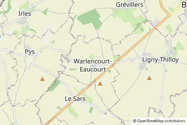 Mapa Warlencourt-Eaucourt