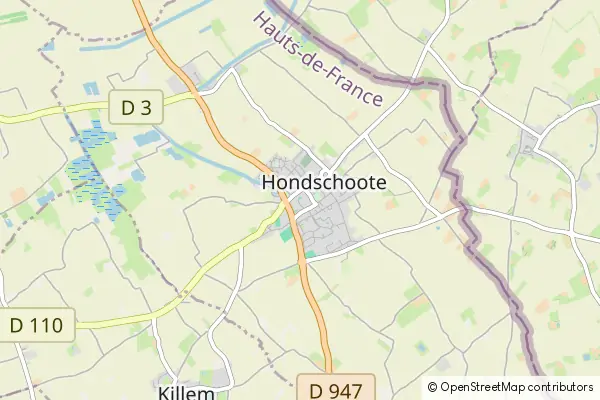 Mapa Hondschoote