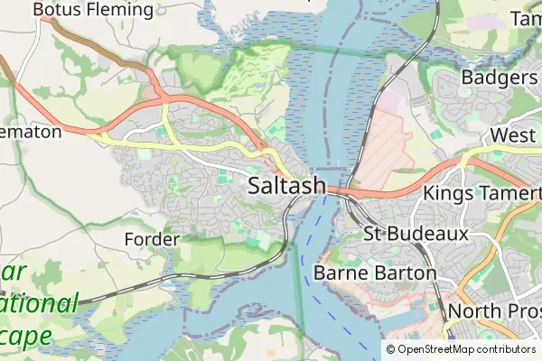 Mapa Saltash