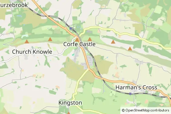 Mapa Corfe Castle