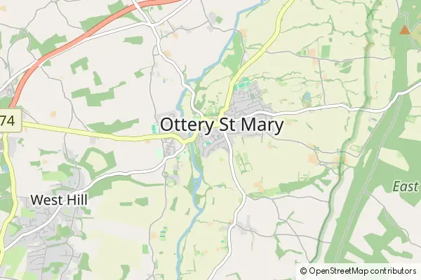 Mapa Ottery St. Mary