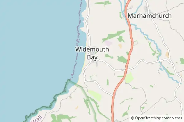 Mapa Widemouth Bay