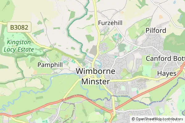 Mapa Wimborne Minster