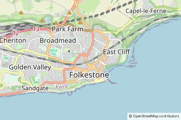 Mapa Folkestone