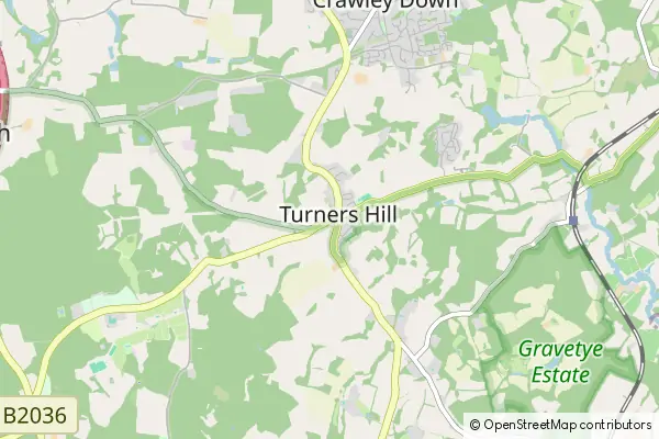 Mapa Turners Hill