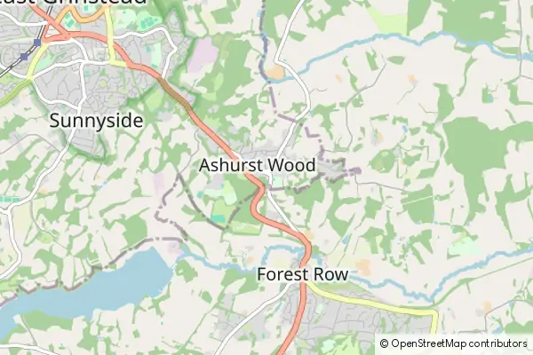 Mapa Ashurst Wood