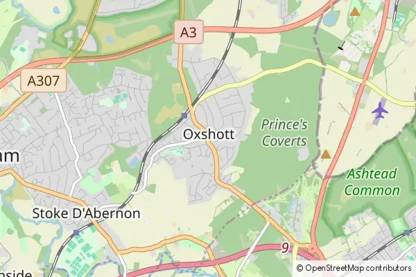 Mapa Oxshott