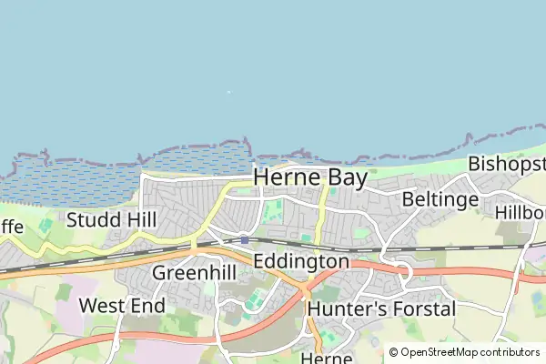 Mapa Herne Bay