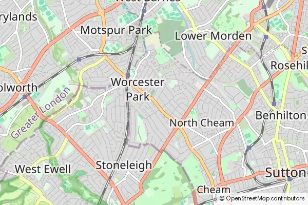 Mapa Worcester Park