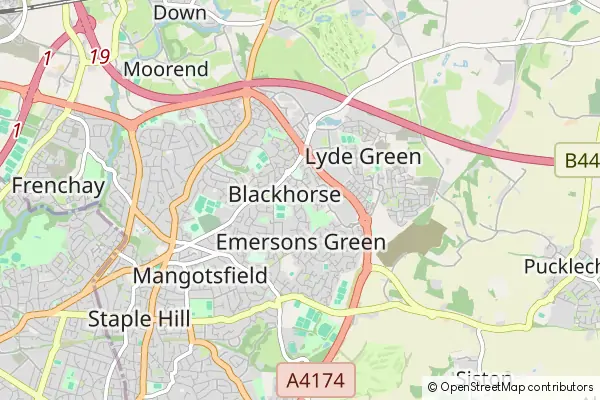 Mapa Emersons Green