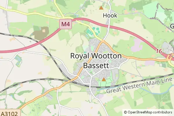 Mapa Royal Wootton Bassett