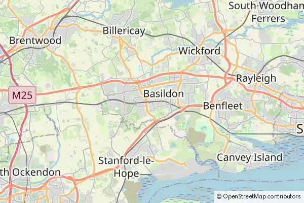 Mapa Basildon