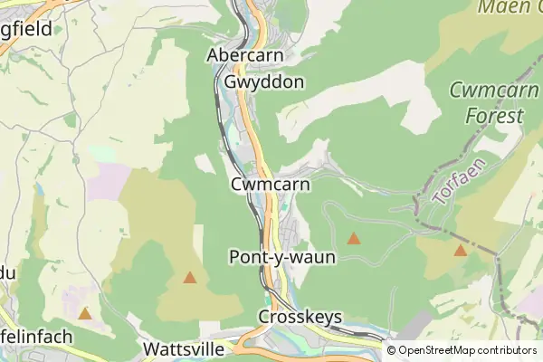 Mapa Cwmcarn