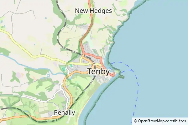 Mapa Tenby