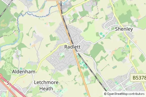 Mapa Radlett