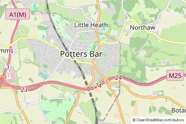 Mapa Potters Bar