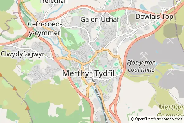 Mapa Merthyr Tydfil