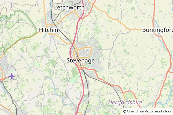 Mapa Stevenage