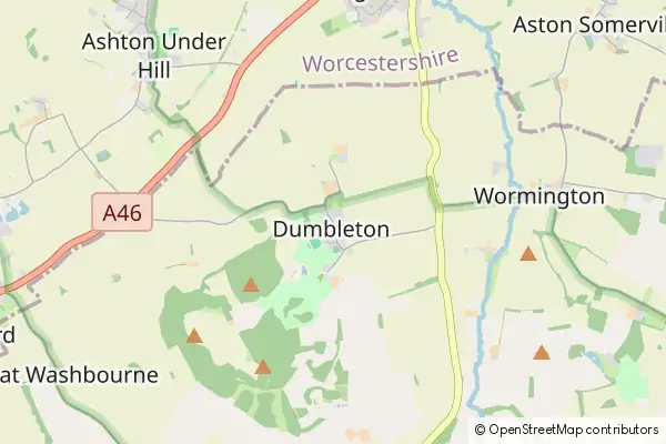 Mapa Dumbleton