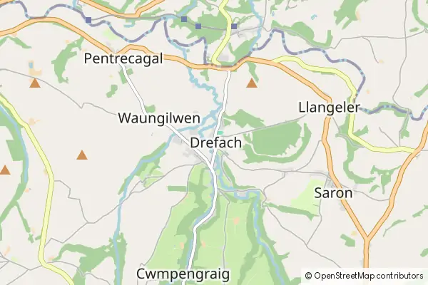 Mapa Dre-fach Felindre