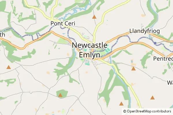 Mapa Newcastle Emlyn