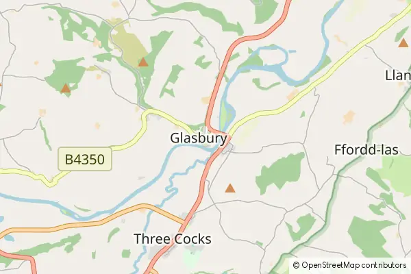 Mapa Glasbury-on-Wye