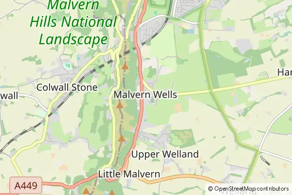 Mapa Malvern Wells