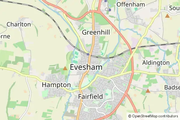 Mapa Evesham