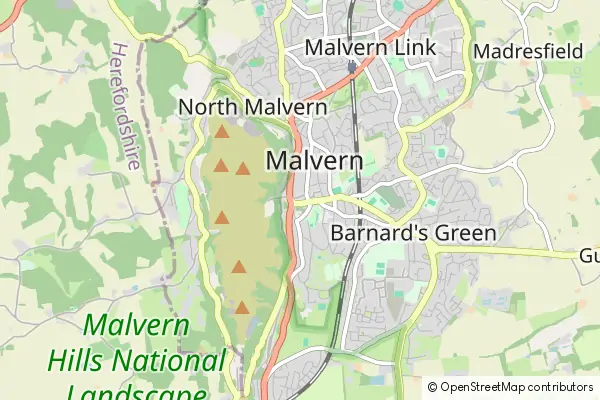 Mapa Great Malvern