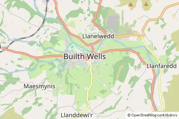 Mapa Builth Wells