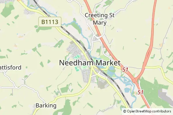 Mapa Needham Market