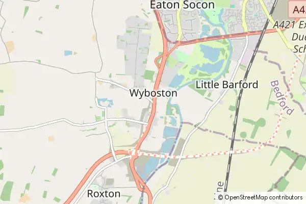 Mapa Wyboston